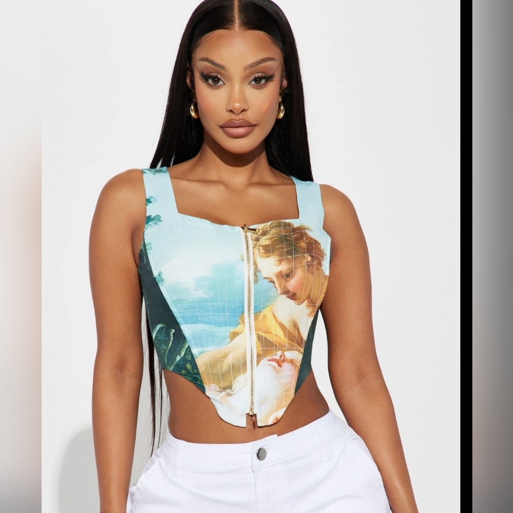 Fashion Nova One Love Story Corset Top Size Large
